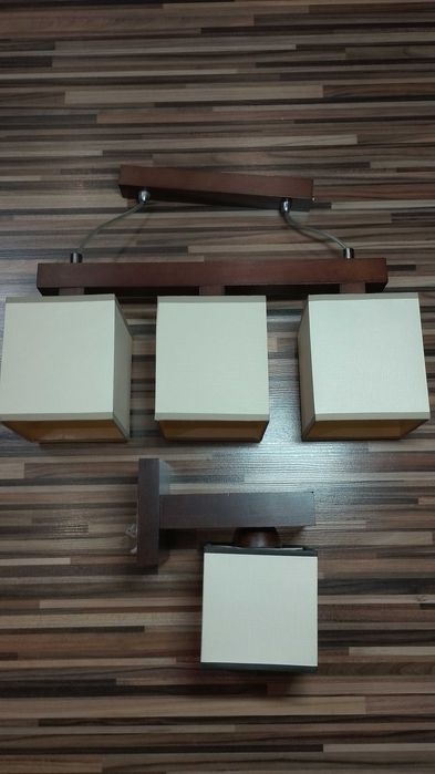 Wyprzedaż/okazja zestaw lampa wisząca plus kinkiet