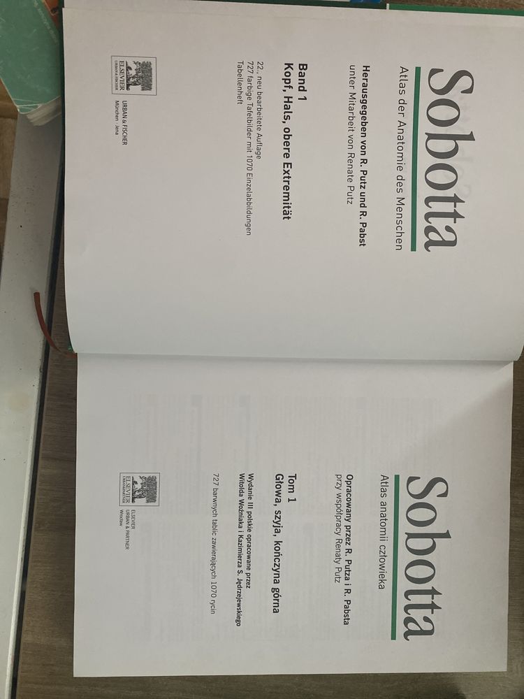 Atlas anatomii czlowieka Sobotta dwa tomy