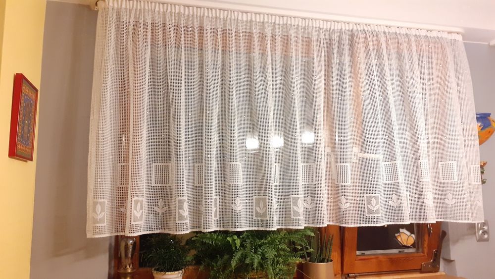 Firanka biała okno+balkon bdb