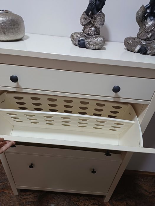 Sapateira, HEMNES IKEA c/2 compartimentos, branco, 89x30x127 cm