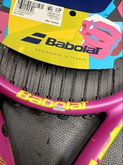Raquete de ténis adulto - Babolat Boost Rafa rosa amarelo