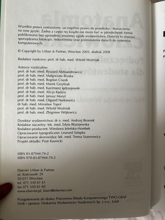 Anatomia człowieka podręcznik dla studentów i lekarzy Witold Woźniak