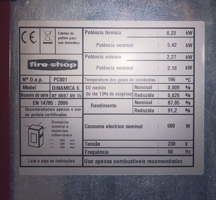 Salamandra Pellets Fire.Shop Dinamica 6 — com acessórios