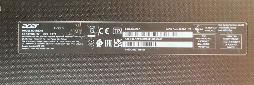 laptop Acer Aspire 3 i5-1135G7/8GB/512GB/Win11 srebrny (15,6”)