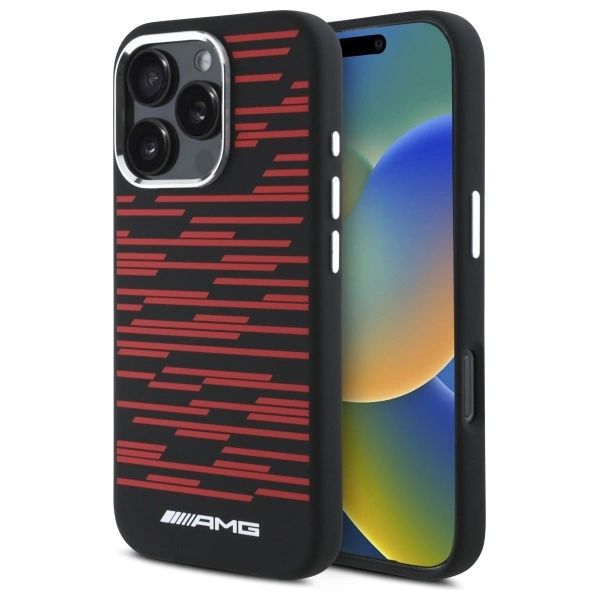 Etui AMG Silicone Graphics MagSafe na iPhone 16 Pro Max - czarne