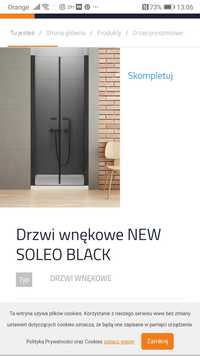 Skrzydło od kabiny prysznicowej New Soleo Black New Trendy 110 cm