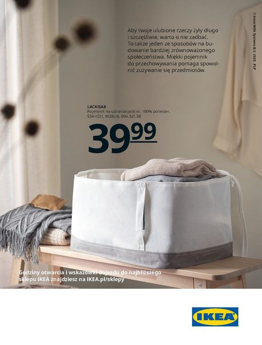 2x Ikea Lackisar Pojemnik Na Ubrania/Pościel 54x34x28