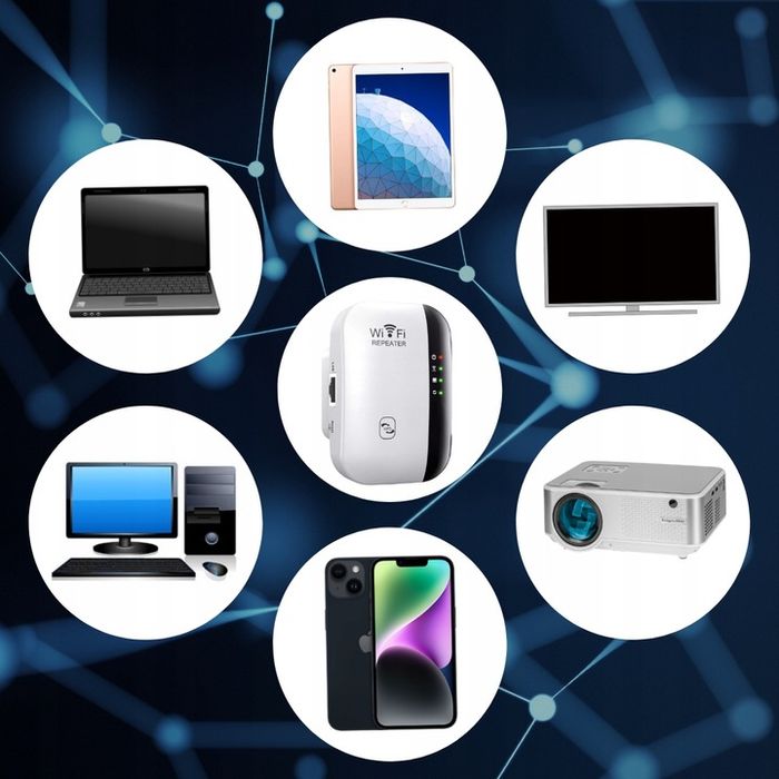 QIKtech Wzmacniacz sygnału Wi-Fi NAJMOCNIEJSZY PRO 300Mbps WPS 2.4GHz