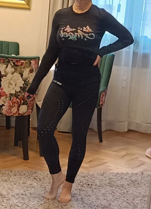 Bluzka krótka czarna M bawełna