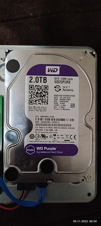 Накопитель HDD SATA 2.0TB WD Purple 5400rpm 64MB (WD20PURZ)