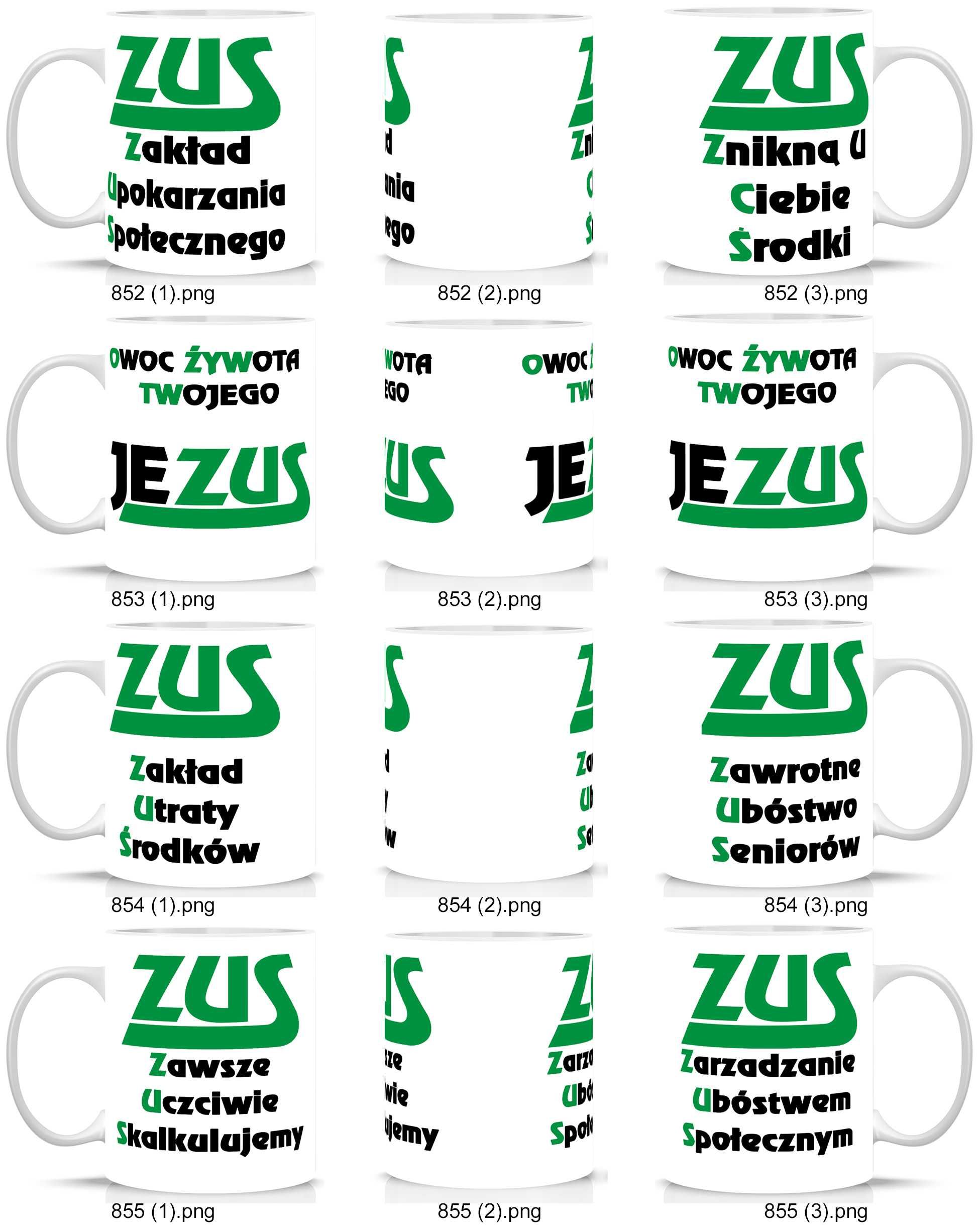 Kubek ceramiczny śmieszne hasła o ZUS  prezent śmieszny gadżet 330 ml