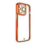Fashion Case etui do iPhone 13 Pro żelowy pokrowiec ze złotą ramką cze