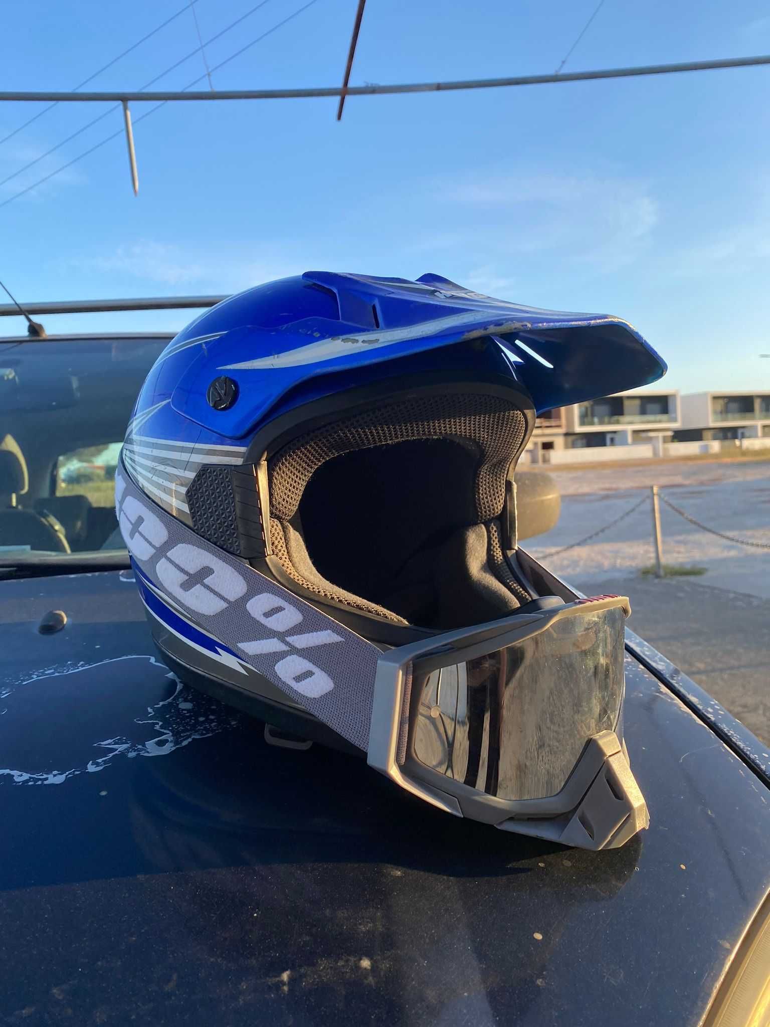 Capacete Haisen + óculos 100%