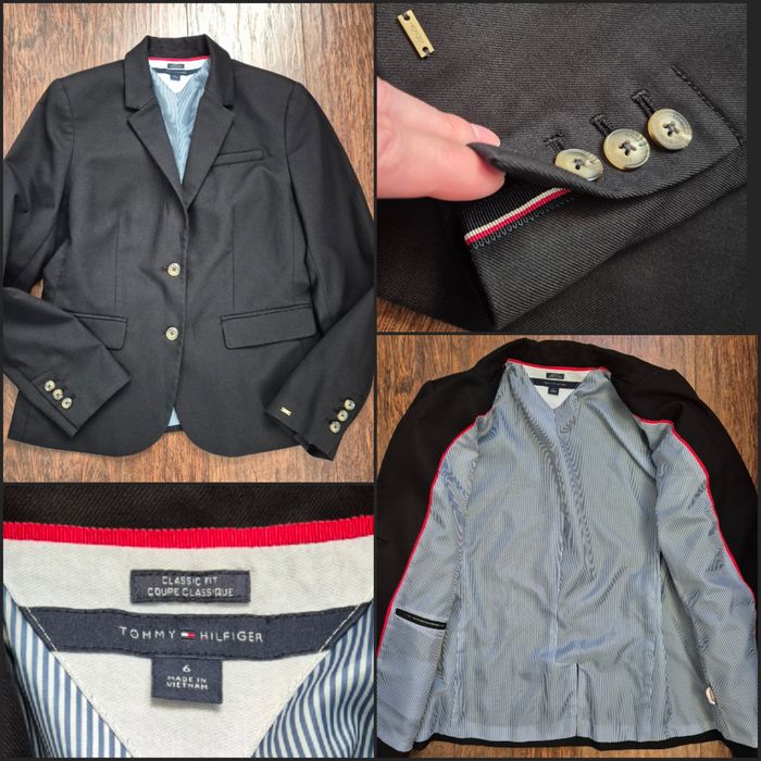 Tommy Hilfiger oryginalna damska czarna marynarka rozmiar 6