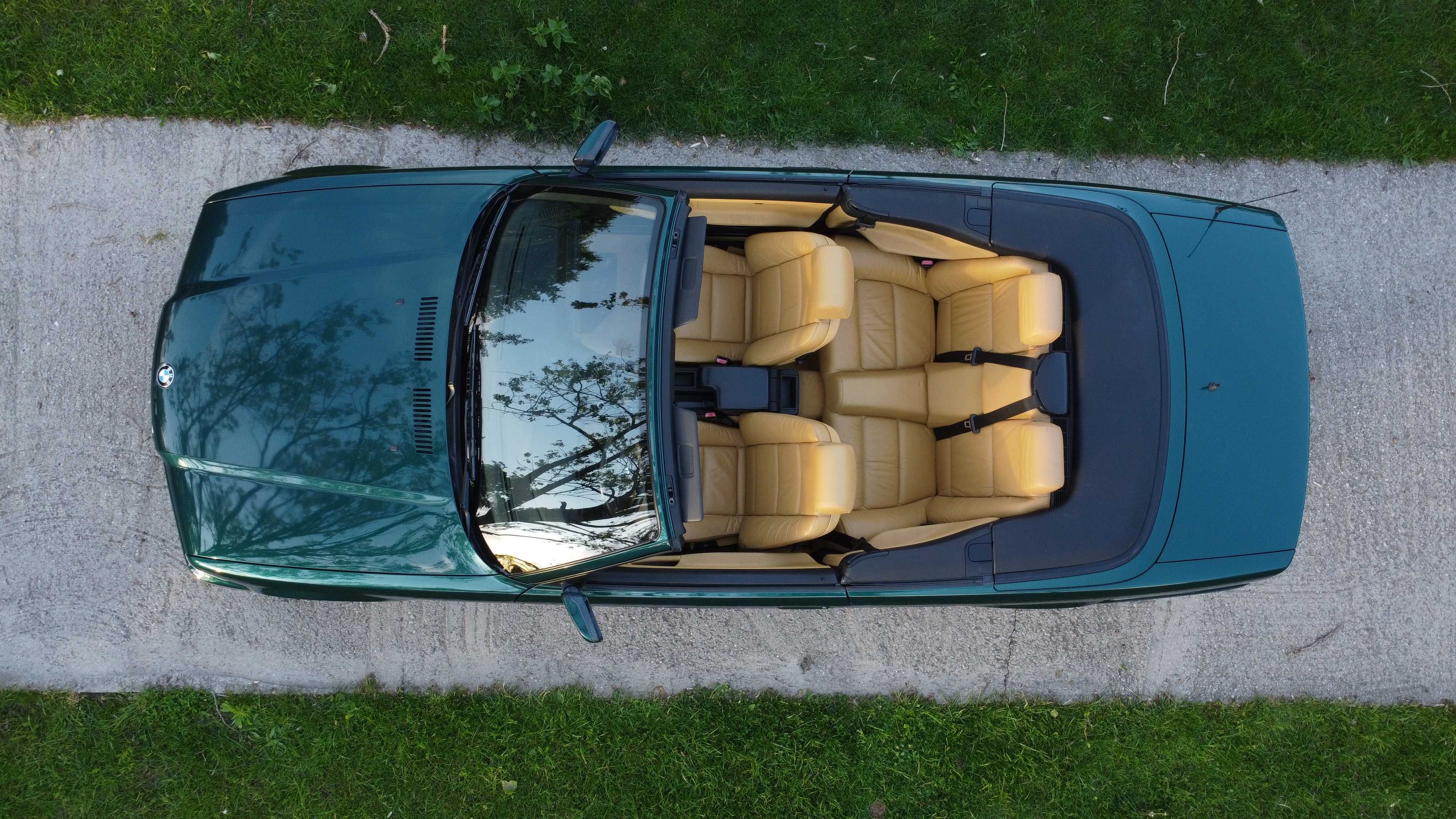 BMW E36 cabrio 2.8 litra, boston green, piękny config i stan
