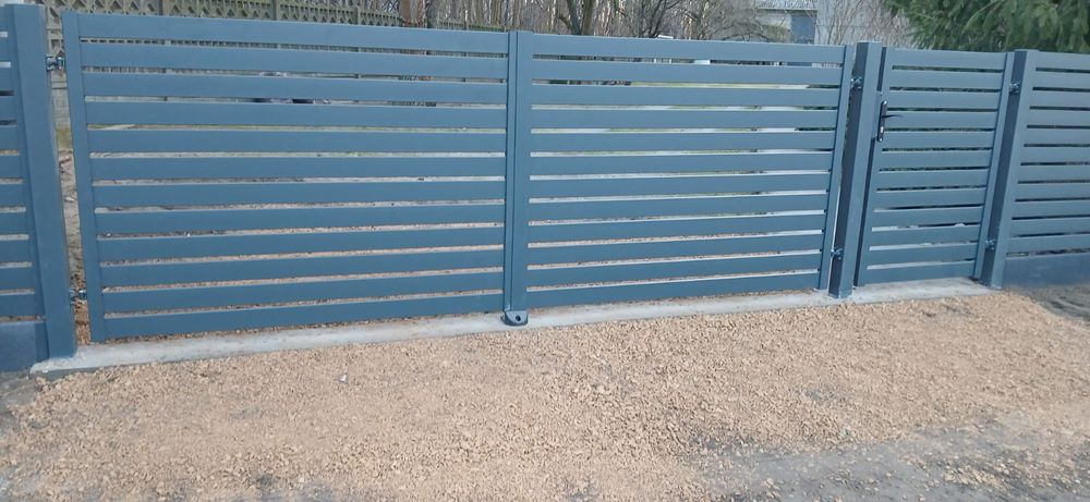 Brama dwuskrzydłowa, furtka, ogrodzenie