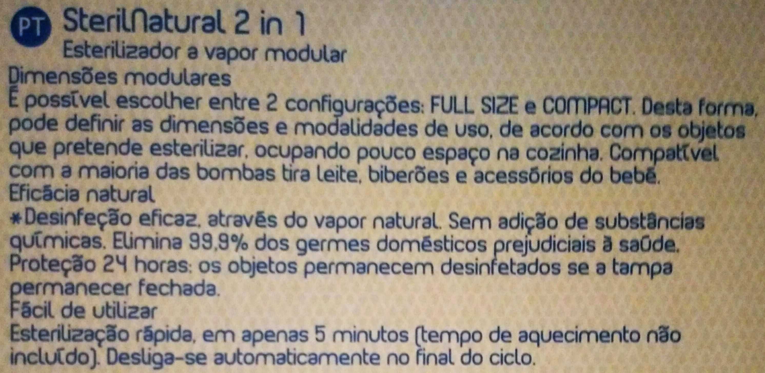 Esterilizador natural 2 em 1 da Chicco