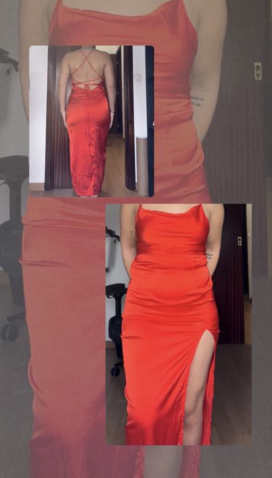 Vestido simples laranja