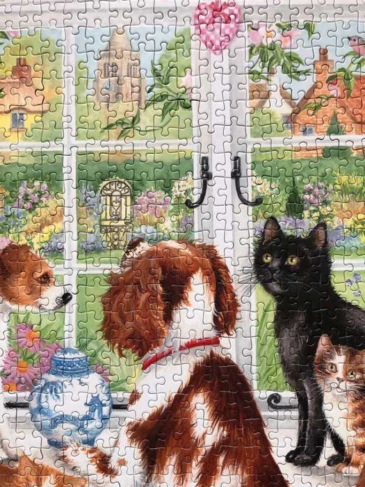 Puzzle 2x1000 "Zwierzęta domowe" (Animals at home) Falcon, Jumbo