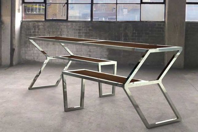 стол лавка стіл в стилі Лофт метал дерево