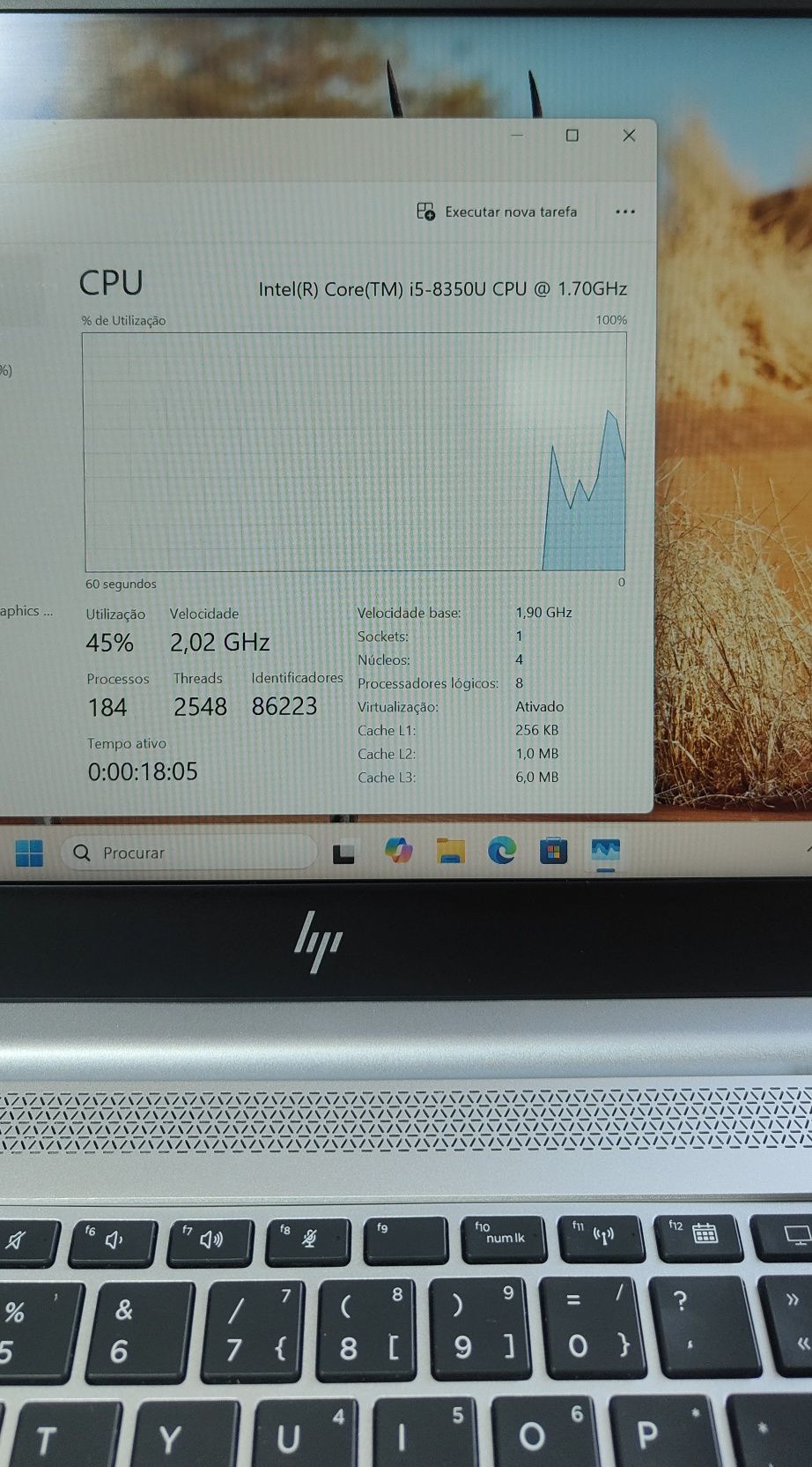 Portátil HP EliteBook 840 G5 14" i5 8th 8GB RAM 256GB SSD M2