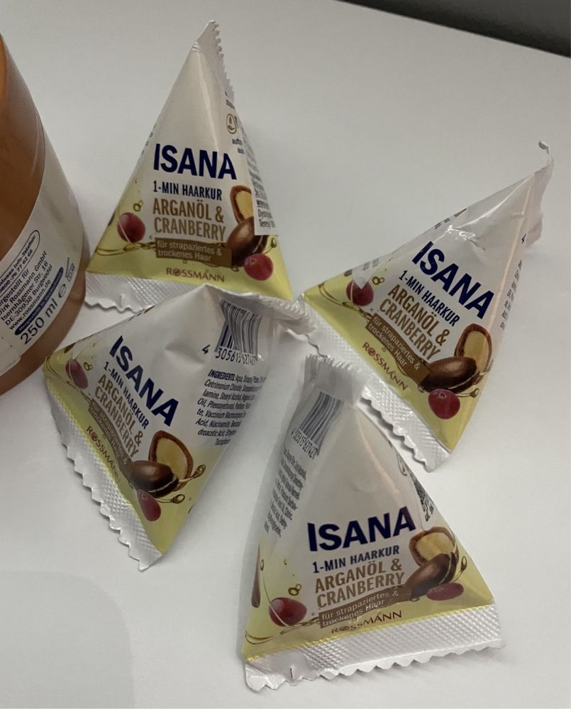 Isana zestaw maseczek - Mandelmilch i 4 x Arganöl & Cranberry