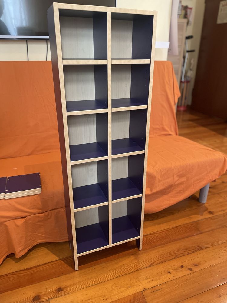 estante cd ou livros ikea robin azul