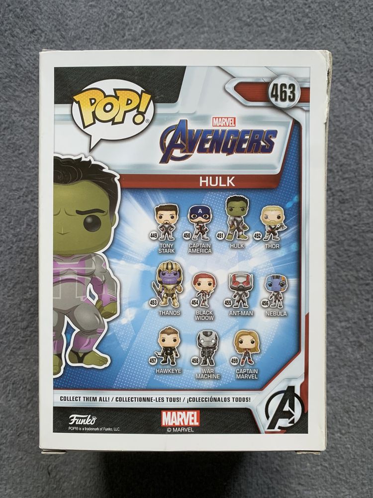 Funko POP Hulk 463 Avengers Endgame Marvel Special Edition