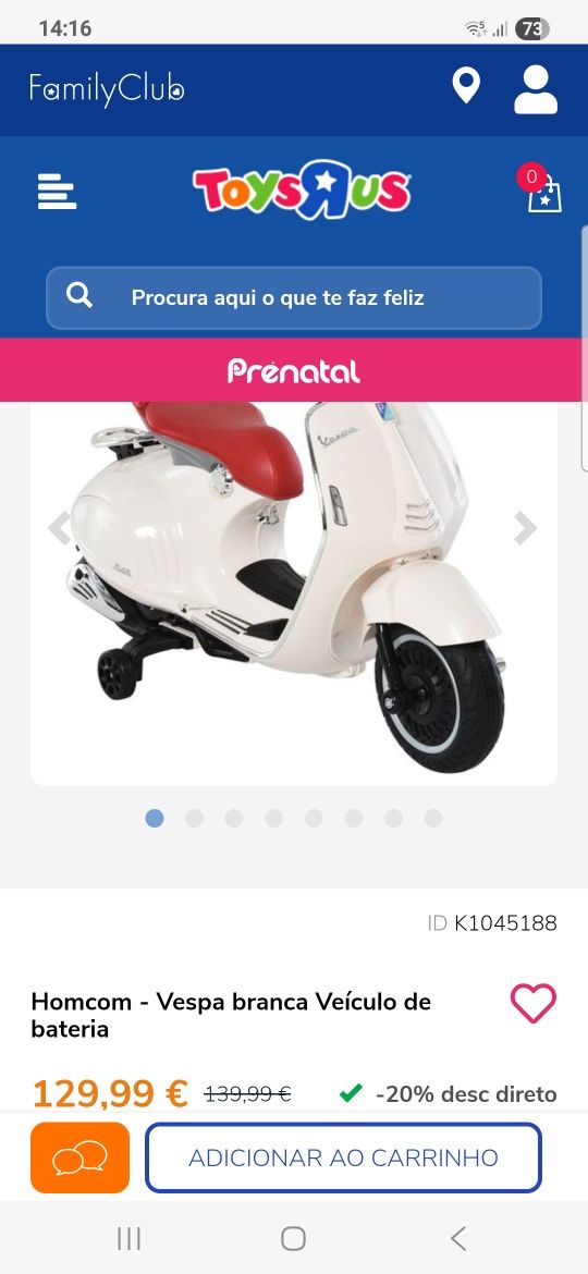 Vespa a bateria criança
