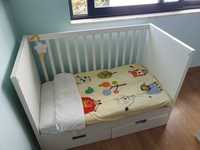 Berço-cama de bebé, com colchão e 2 gavetas