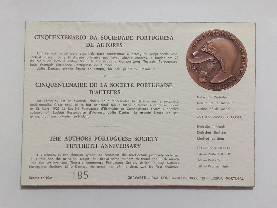 Filo-Medalhística - Sociedade Portuguesa de Autores