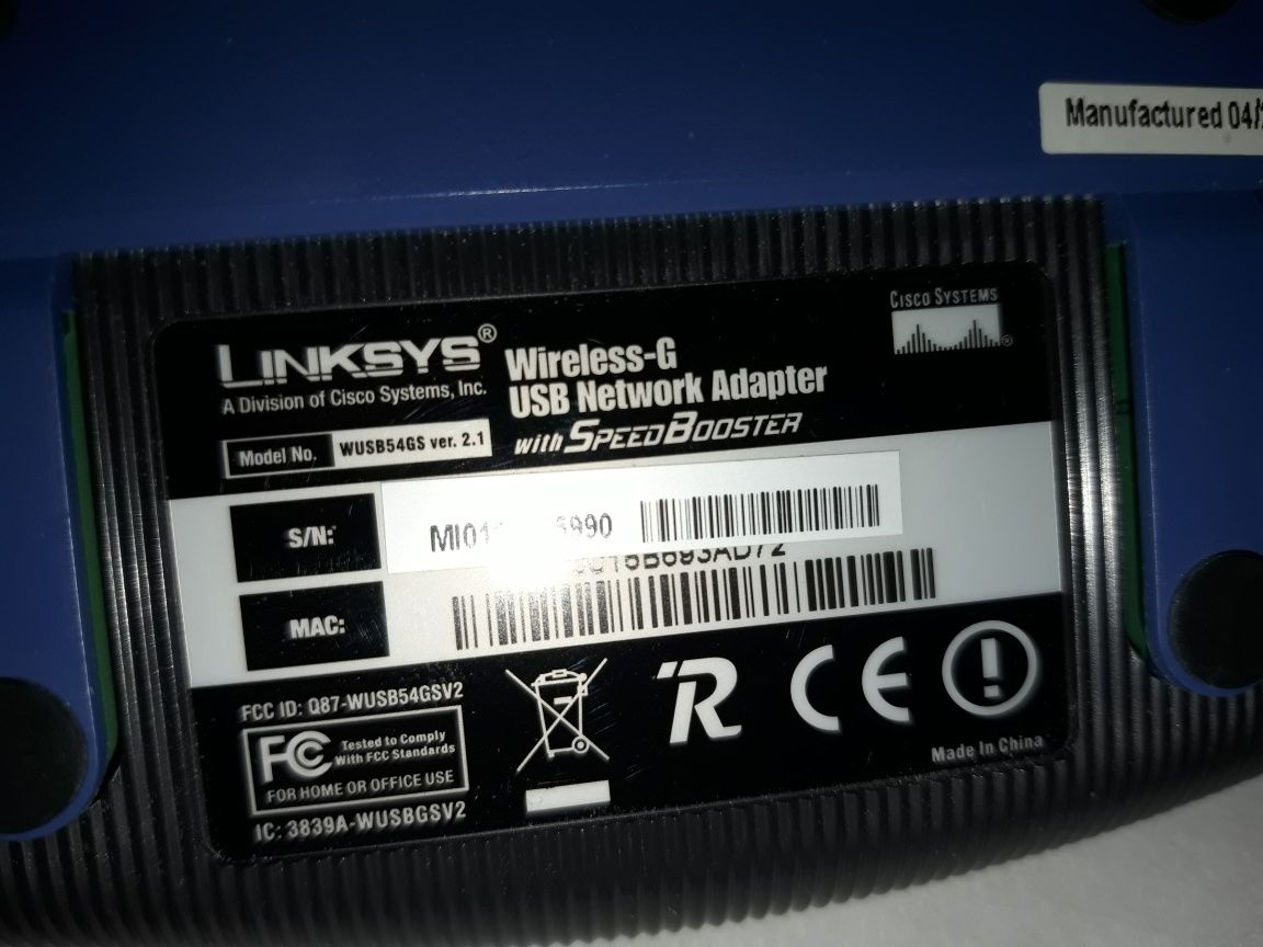 Karta sieciowa Linksys WUSB54GS