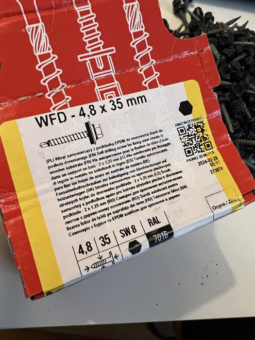 Wkręty do blachy farmery grafit 4.8 x35mm