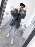 Kurtka zimowa parka futro futerko naturalne XS