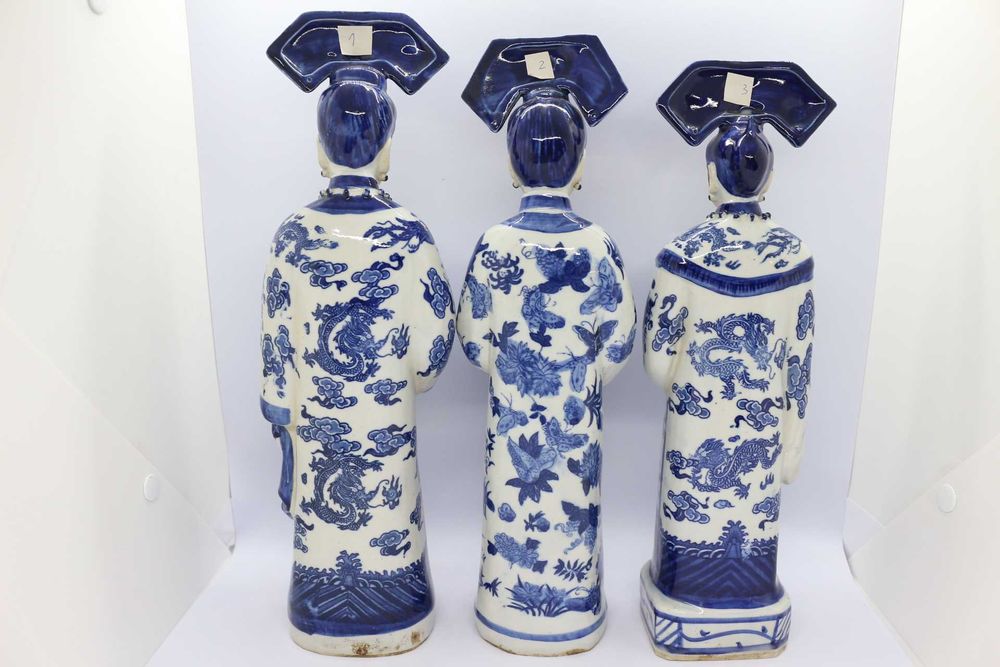 3 Dignatárias Escultura Porcelana Chinesa séc. XIX