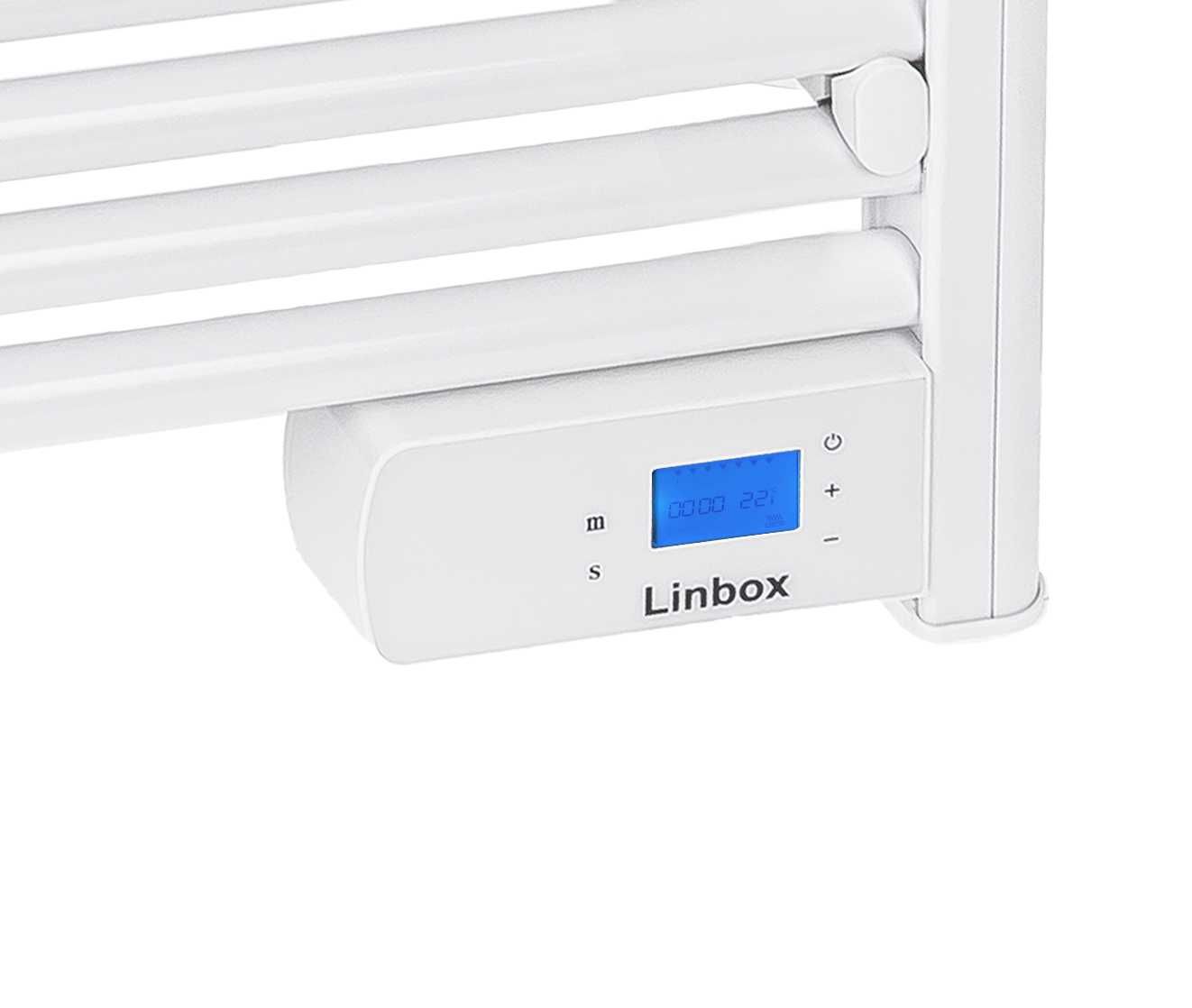 GRZEJNIK ŁAZIENKOWY 500W elektryczny LCD timer termostat biały