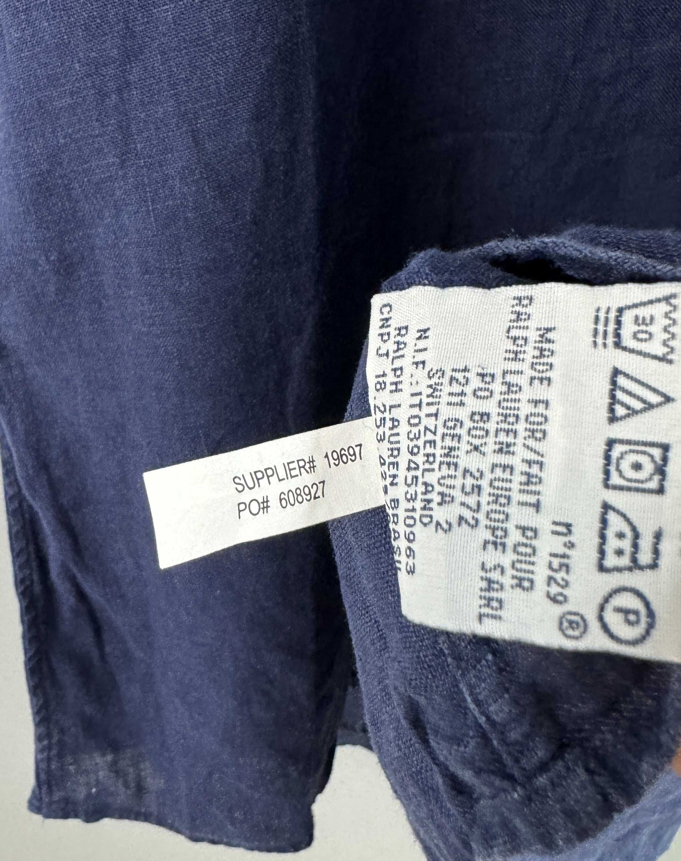 Ralph Lauren Koszula Lniana Męska Linen Shirt Custom Fit 100% Len R. L