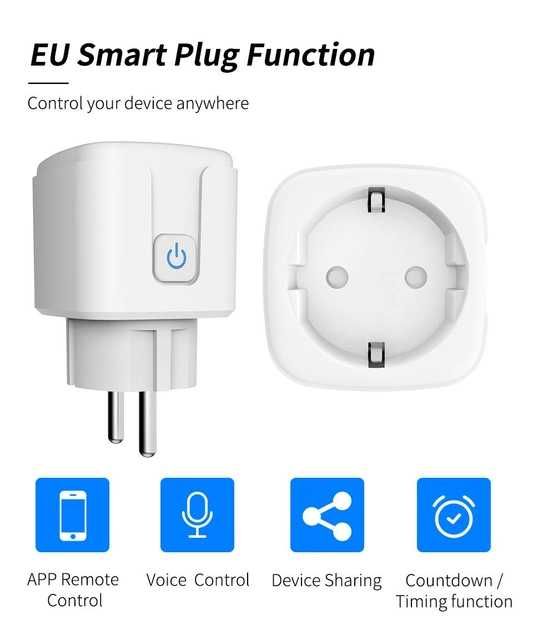 Умная розетка Tuya Smart WiFi  20А