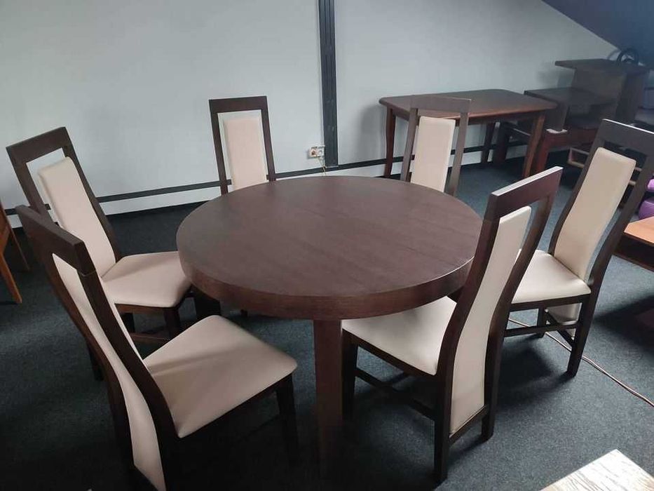 Piękny ,nowy, dębowy stół + 6 krzeseł