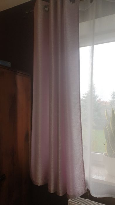 Zasłony na koła  bladoróżowe 140x40