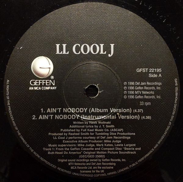 Cool J – Ain't Nobody.  Vinyl, 12", 33 ⅓ RPM, Single