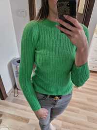 Zielony alpaczkowy sweterek Uni