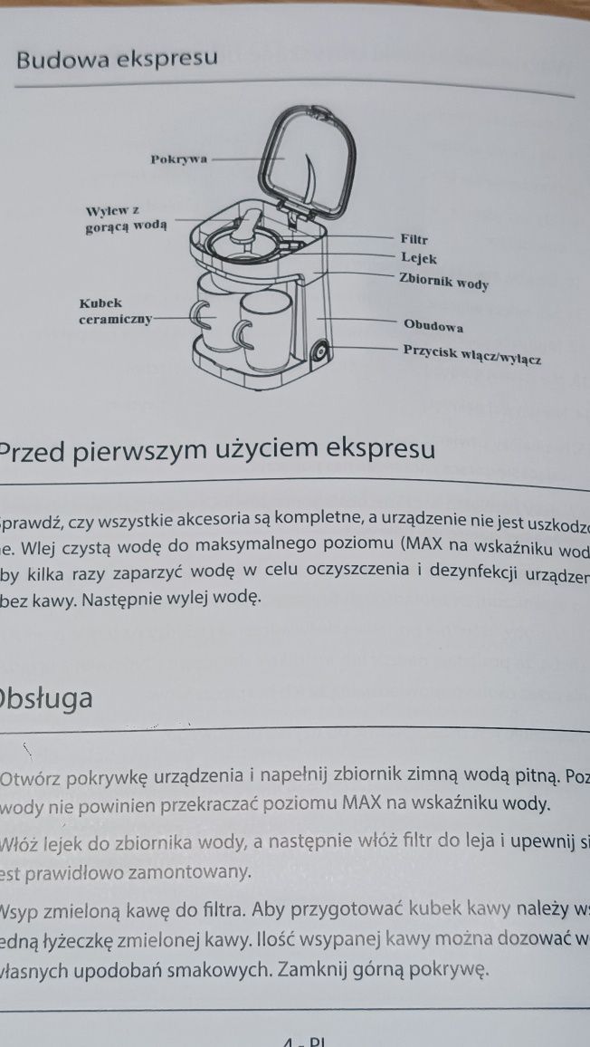 Ekspres do kawy przelewowy RICCO + 2 kubki porcelanowe.NOWY.