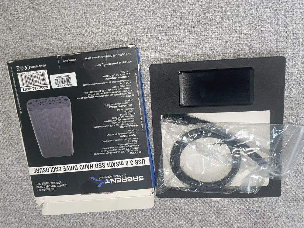 USB 3.0 mSATA SSD hard drive enclosure