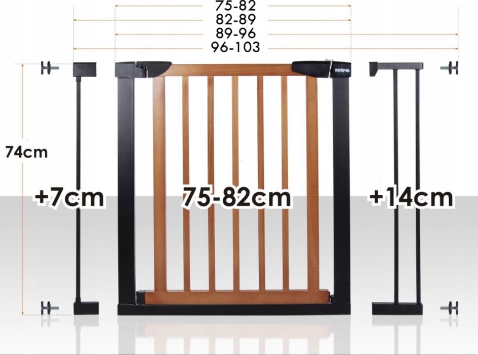 Bramka zabezpieczająca drzwi schody dla dziecka Hanks Kids