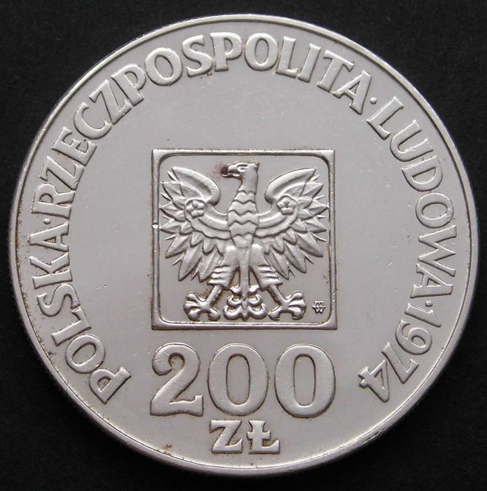 Polska 200 złotych 1974 - XXX LAT PRL - srebro