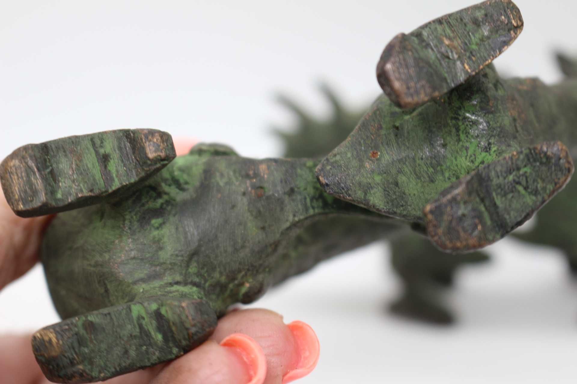 RARO Par de Cães Foo Dragões Chineses Feng Shui em Bronze XIX