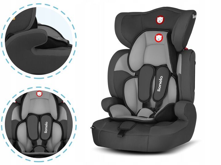 Fotelik samochodowy Levi One Black 9-36kg regulowany zagłówek
