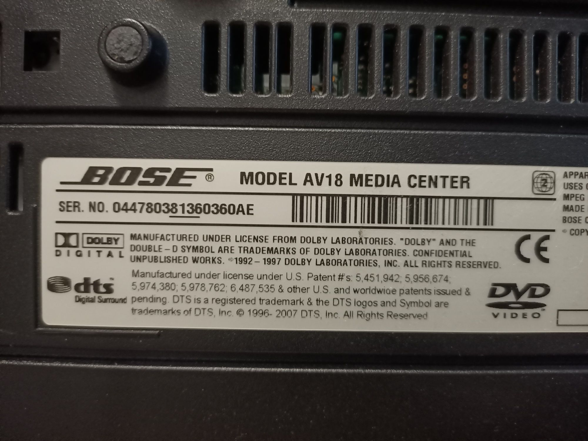 Bose AV18 Media center + subwoofer PS18 III