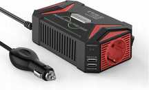 Falownik 12 V na 230 V/BESTEK 300 W - czarny Przetwornica samochodowa